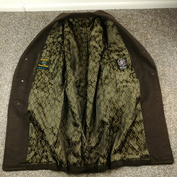 Vintage 1950s Macys Bambergers Overcoat Topcoat Mongolian Cashmere Brown 44R - Picture 4 of 13